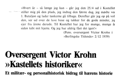 Oversergent Victor Krohn »Kastellets historiker«